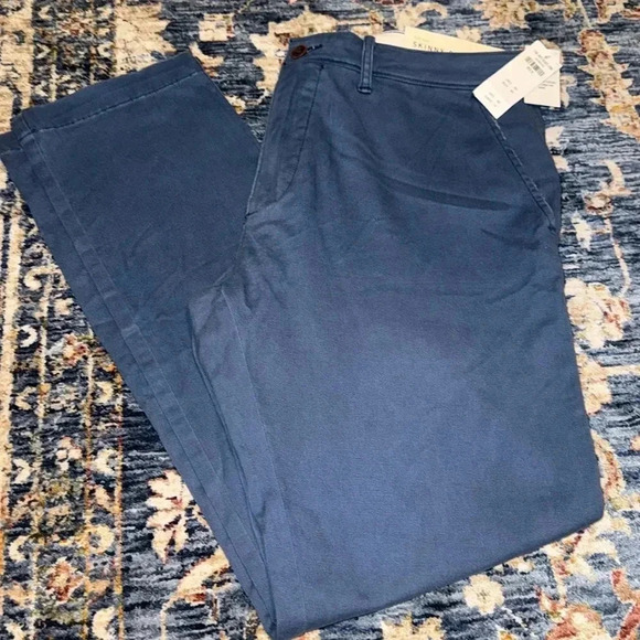 NWT Abercrombie & Fitch $68 AF Skinny Chino Blue Dress Pant Bottoms Mens 36/32 - Picture 1 of 10